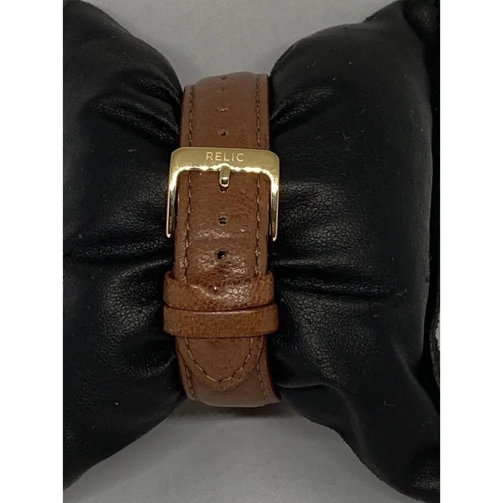 Relic ZR15831 Women's Brown Leather Analog Dial Quartz Genuine Wrist Watch OL452